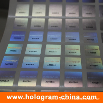 Anti-Counterfeiting Security Black Serial Number Hologram Sticker